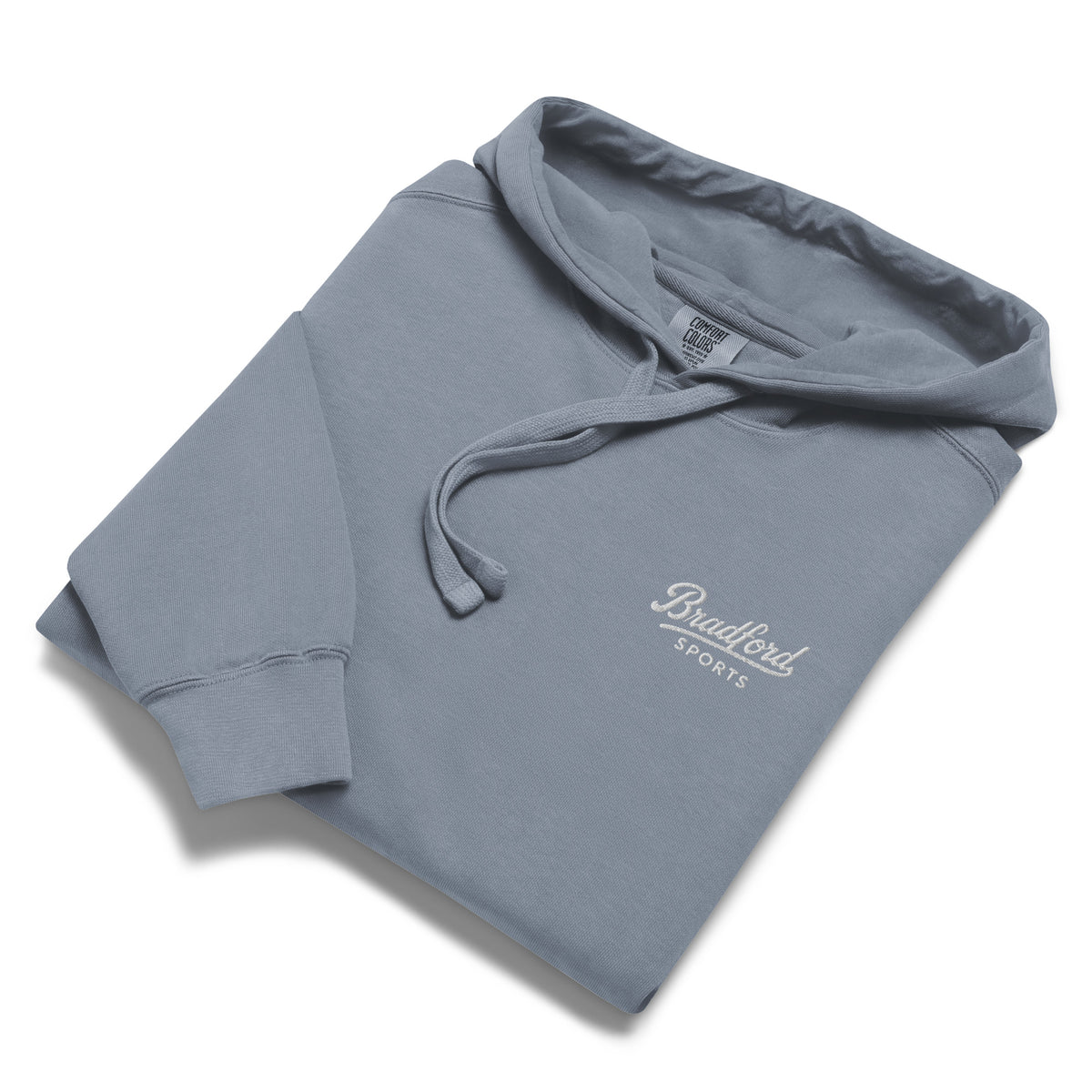 Icon Hoodie in Blue Jean — Bradford Sports, folded