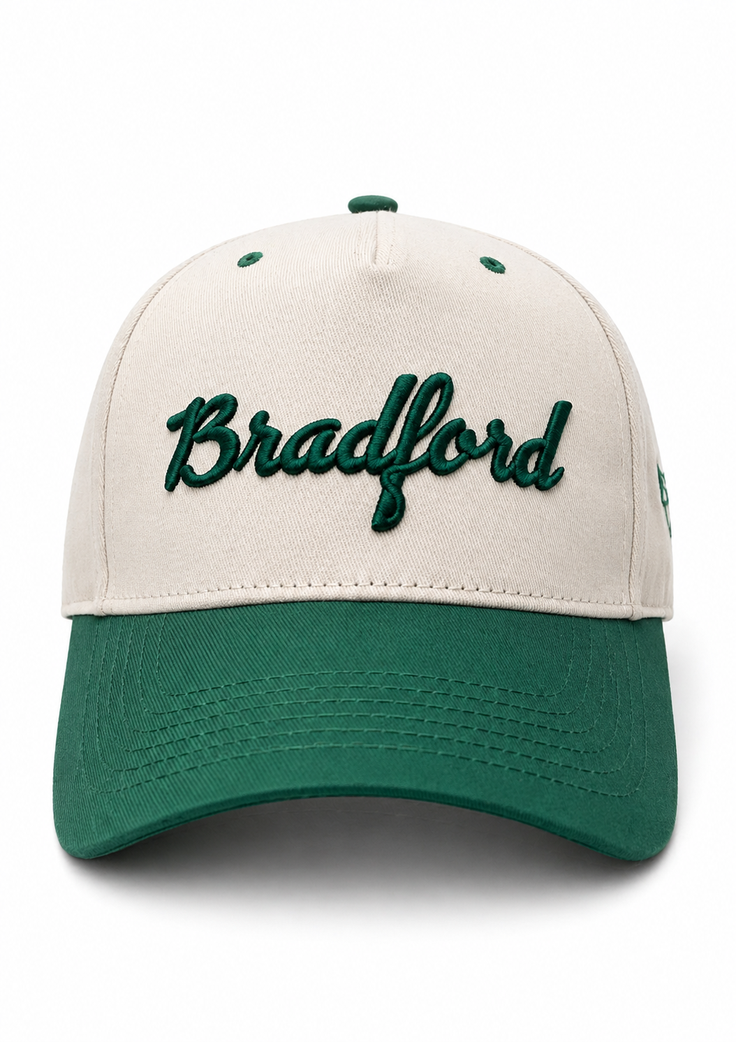 RETRO SCRIPT in GREEN & CREAM — Bradford Sports