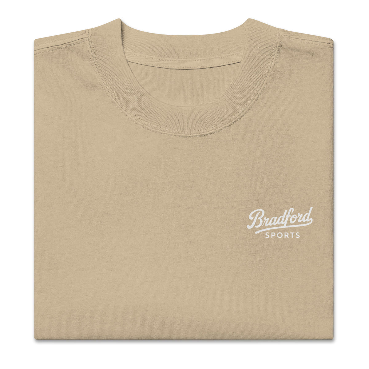 Icon Oversized Faded Tee in Khaki — Bradford Sports, folded