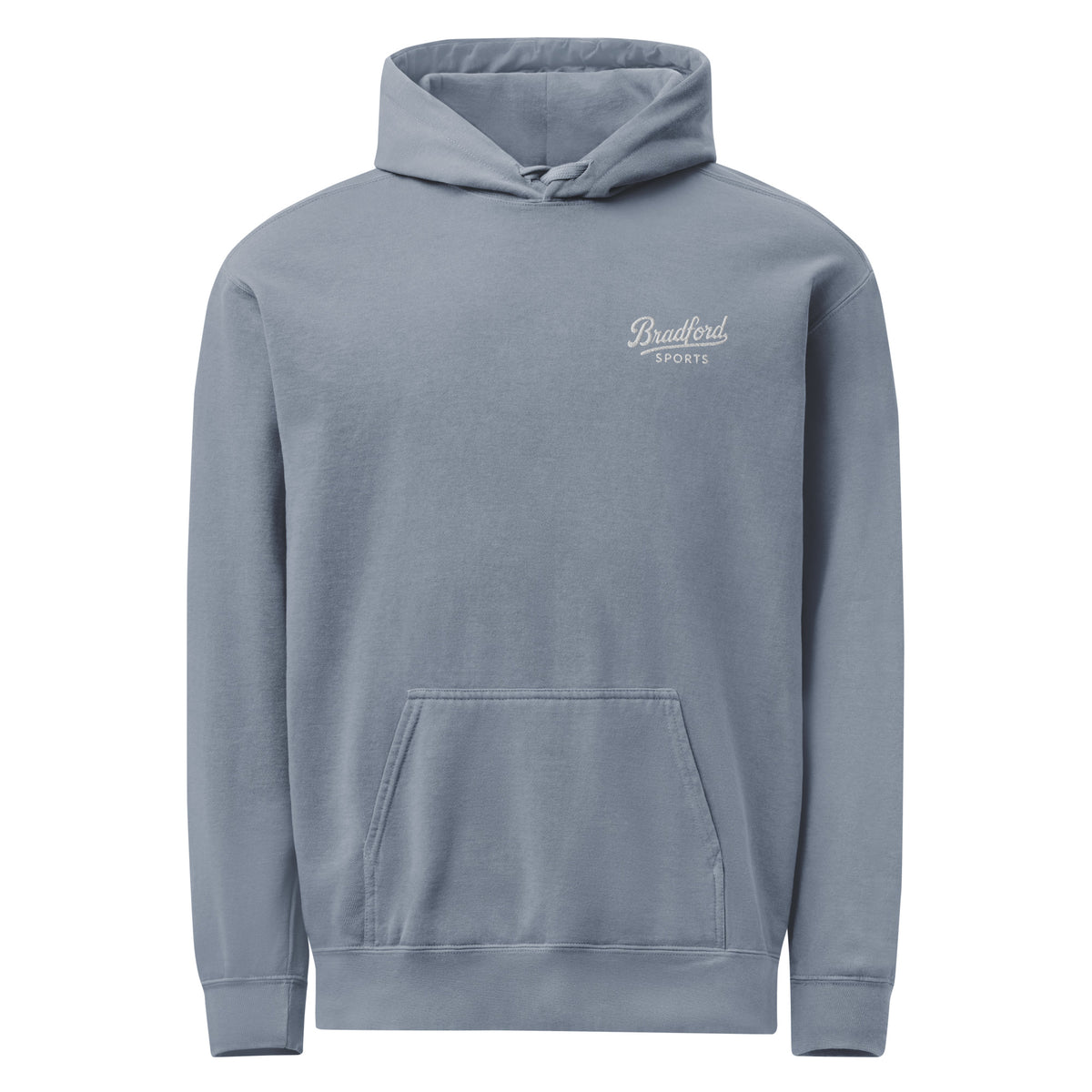 Icon Hoodie in Blue Jean — Bradford Sports, front view