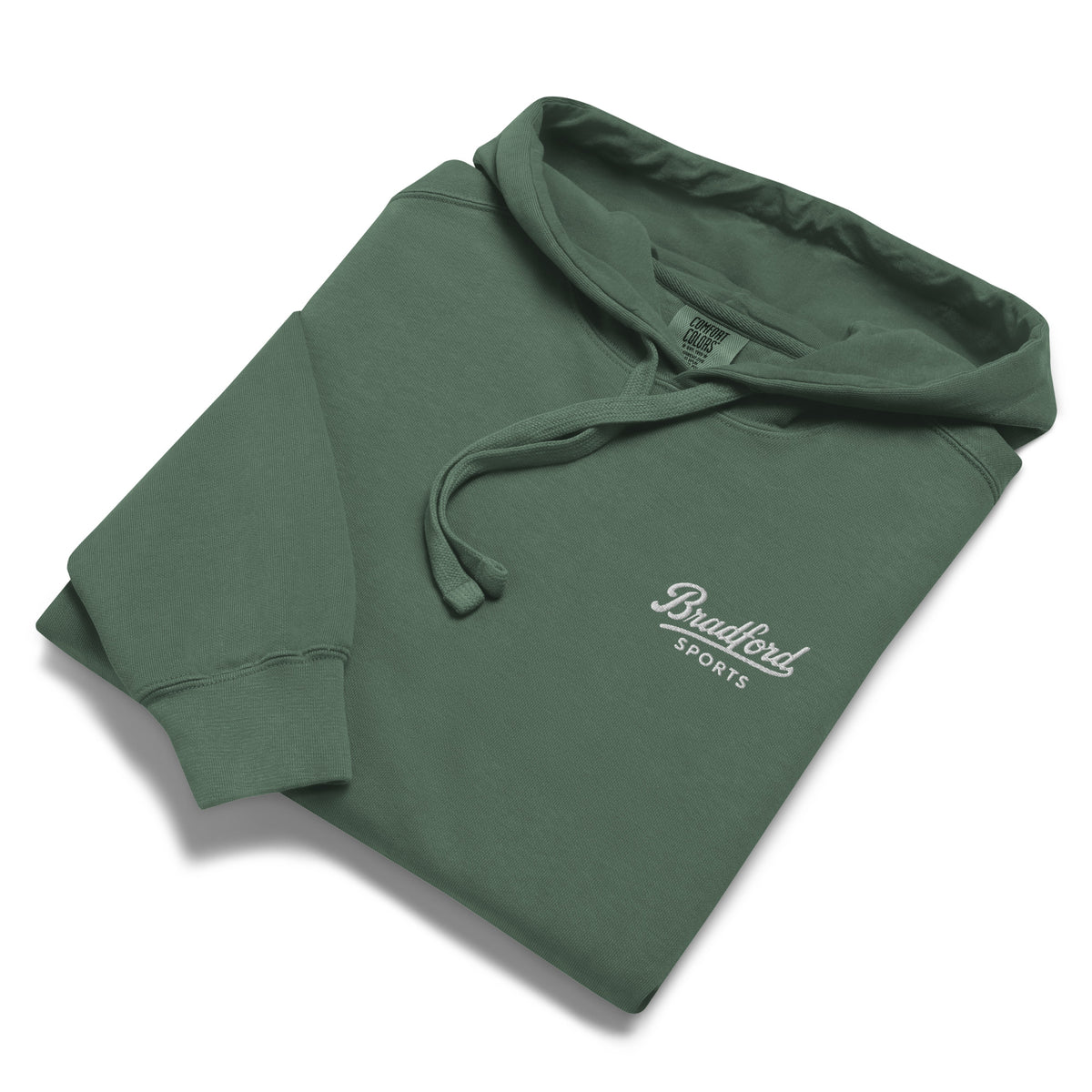 Icon Hoodie in Blue Spruce — Bradford Sports, folded