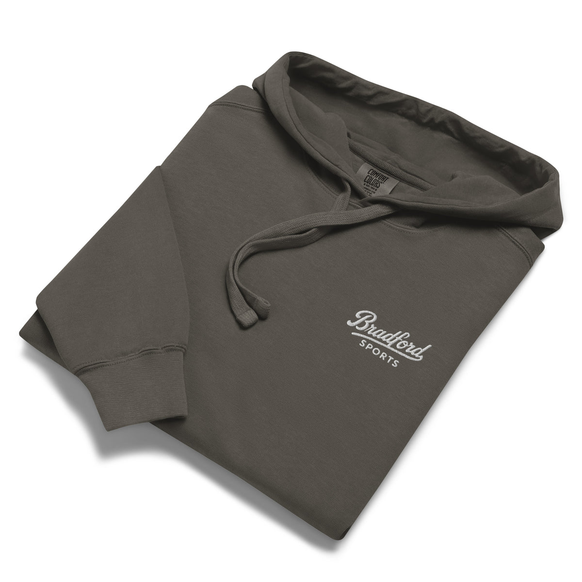 Icon Hoodie in Pepper — Bradford Sports, folded