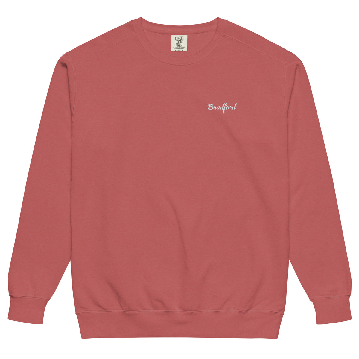 Essentials Crewneck in Crimson — Bradford Sports, front view