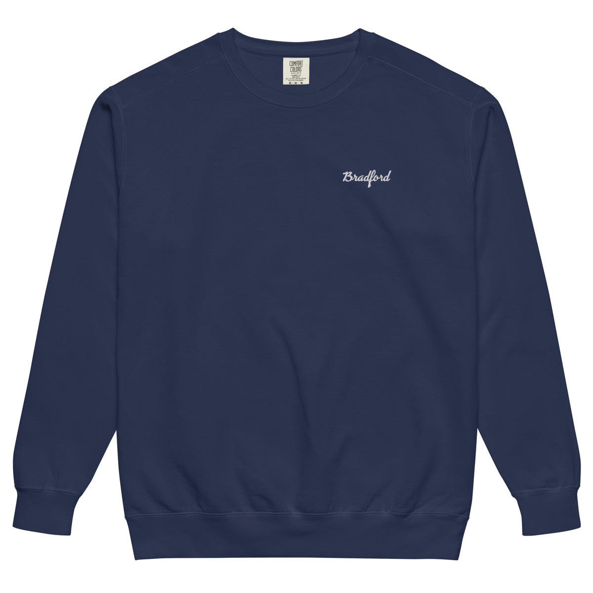 Essentials Crewneck in Navy Blue — Bradford Sports, front view