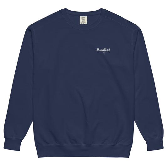 Essentials Crewneck in Navy Blue — Bradford Sports, front view