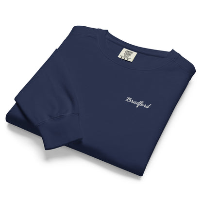 Essentials Crewneck in Navy Blue — Bradford Sports, folded